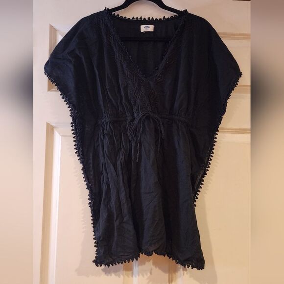 Old Navy black tie front swim coverup S - Picture 1 of 4